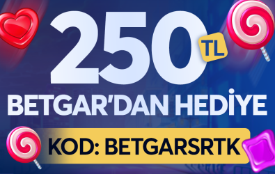 BETGAR'DAN YENİ ÜYELERE ÖZEL 250₺ DENEME BONUSU