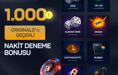 YENİ SİTE SLOTİN'DEN 1000₺ NAKİT DENEME BONUSU!